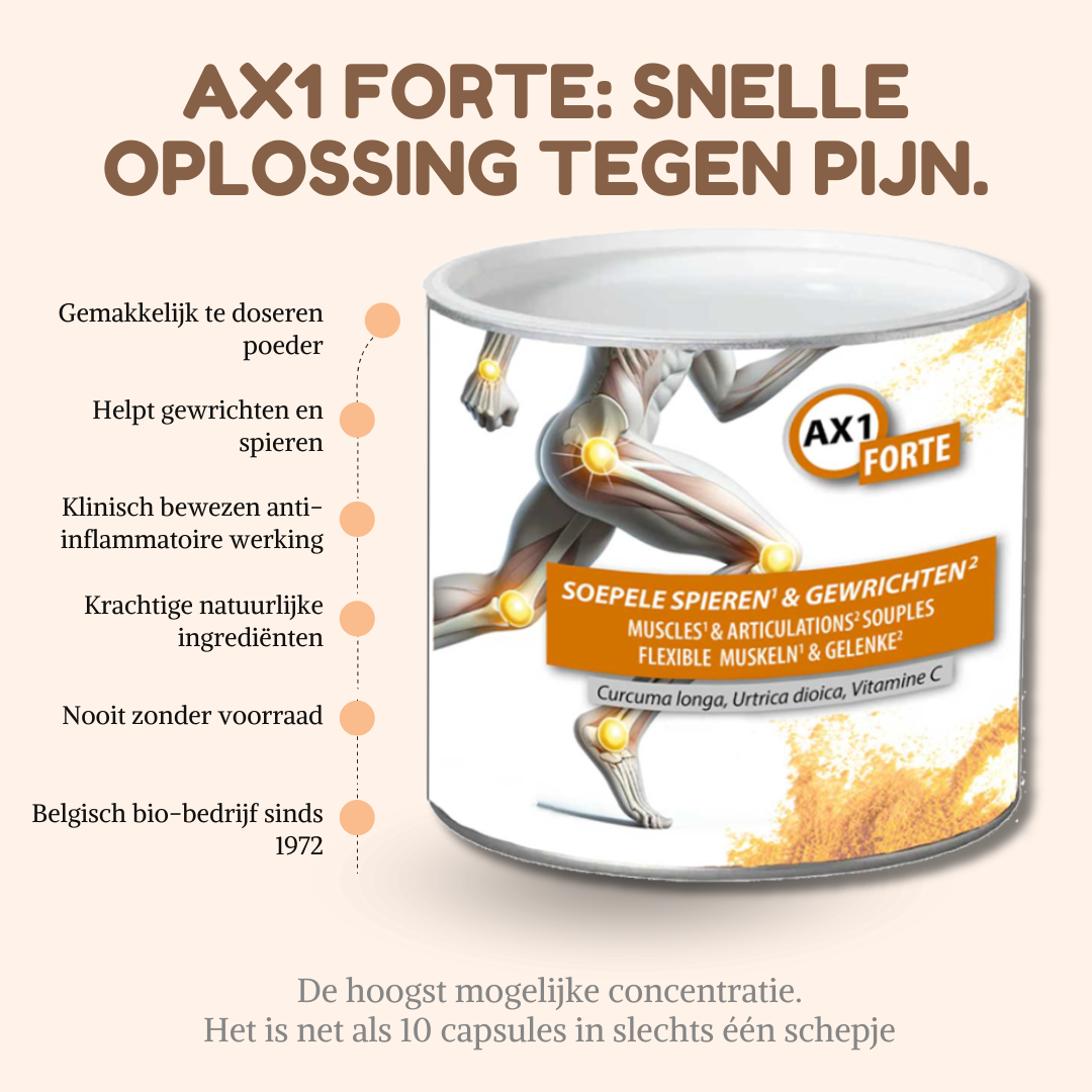 Eindelijk bewegen zonder last! AX1 (125g) met shaker